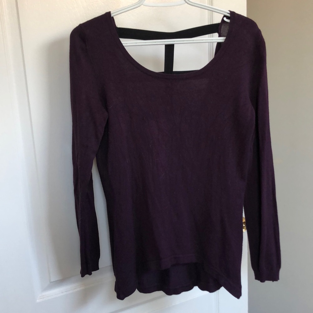 Purple sweater with detailed back
